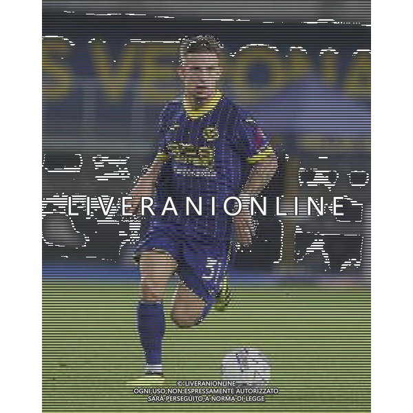 Tomas Suslov of Hellas Verona FC play the ball during Hellas Verona FC vs AC Monza, 8° Serie A Enilive 2024-25 game at Marcantonio Bentegodi Stadium in Verona (VR), Italy, on October 21, 2024. (Photo by Davide Casentini) /AGENZIA ALDO LIVERANI SAS