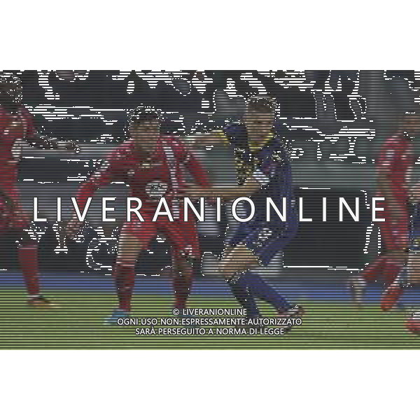 Darko Lazovic of Hellas Verona FC competes for the ball with Matteo Pessina of AC Monza during Hellas Verona FC vs AC Monza, 8° Serie A Enilive 2024-25 game at Marcantonio Bentegodi Stadium in Verona (VR), Italy, on October 21, 2024. (Photo by Davide Casentini) /AGENZIA ALDO LIVERANI SAS