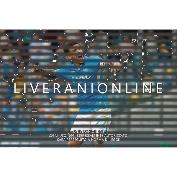 TVEM October 26, 2024 Napoli, Italy - SSC Napoli vs US Lecce - Italian soccer serie A 2024/25 - Diego Armando Maradona Stadium. In the pic: Giovanni Di Lorenzo of SSC Napoli celebrates after scoring a goal @Emmanuele Mastrodonato/AGENZIA ALDO LIVERANI SAS