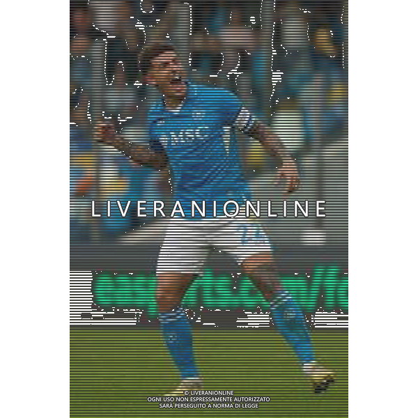 TVEM October 26, 2024 Napoli, Italy - SSC Napoli vs US Lecce - Italian soccer serie A 2024/25 - Diego Armando Maradona Stadium. In the pic: Giovanni Di Lorenzo of SSC Napoli celebrates after scoring a goal @Emmanuele Mastrodonato/AGENZIA ALDO LIVERANI SAS