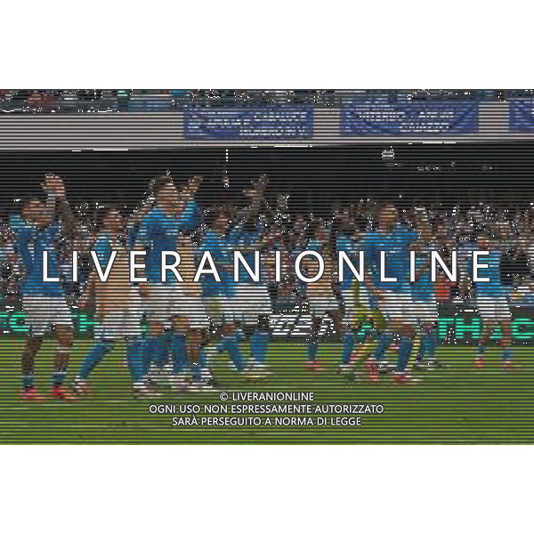 TVEM October 26, 2024 Napoli, Italy - SSC Napoli vs US Lecce - Italian soccer serie A 2024/25 - Diego Armando Maradona Stadium. In the pic: players of SSC Napoli celebrates the victory @Emmanuele Mastrodonato/AGENZIA ALDO LIVERANI SAS