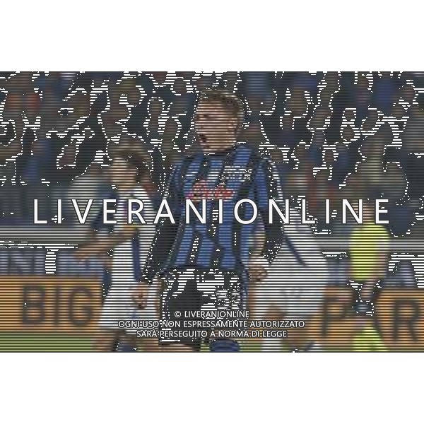 Mateo Retegui of Atalanta BC celebrates after scoring during Atalanta BC vs Hellas Verona FC, 9° Serie A Enilive 2024-25 game at Gewiss stadium in Bergamo (BG), Italy, on October 26, 2024. (Photo by Davide Casentini) /AGENZIA ALDO LIVERANI SAS