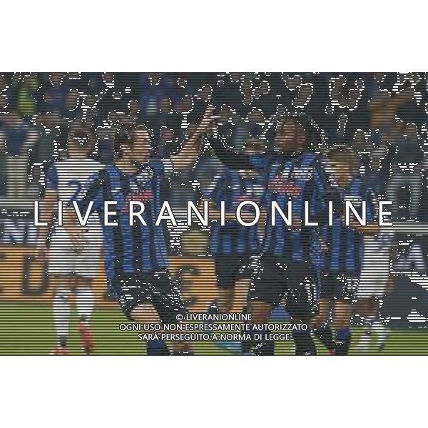Mateo Retegui of Atalanta BC celebrates after scoring during Atalanta BC vs Hellas Verona FC, 9° Serie A Enilive 2024-25 game at Gewiss stadium in Bergamo (BG), Italy, on October 26, 2024. (Photo by Davide Casentini) /AGENZIA ALDO LIVERANI SAS