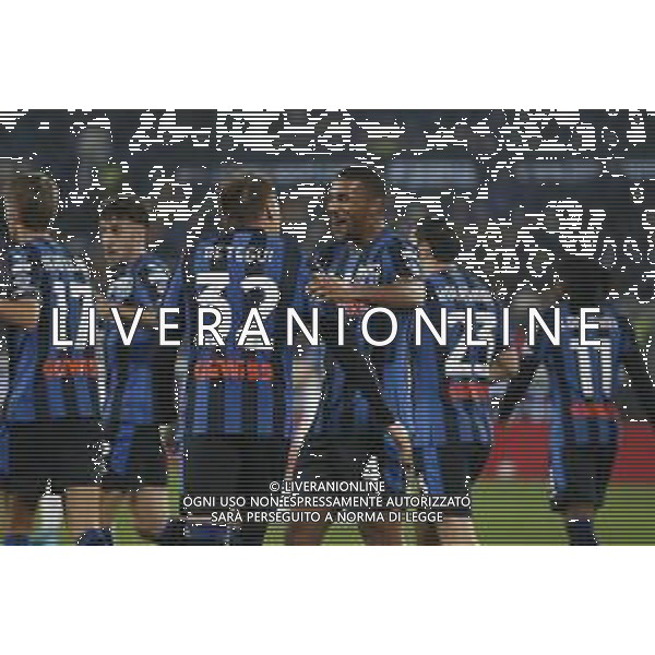 Mateo Retegui of Atalanta BC celebrates after scoring during Atalanta BC vs Hellas Verona FC, 9° Serie A Enilive 2024-25 game at Gewiss stadium in Bergamo (BG), Italy, on October 26, 2024. (Photo by Davide Casentini) /AGENZIA ALDO LIVERANI SAS