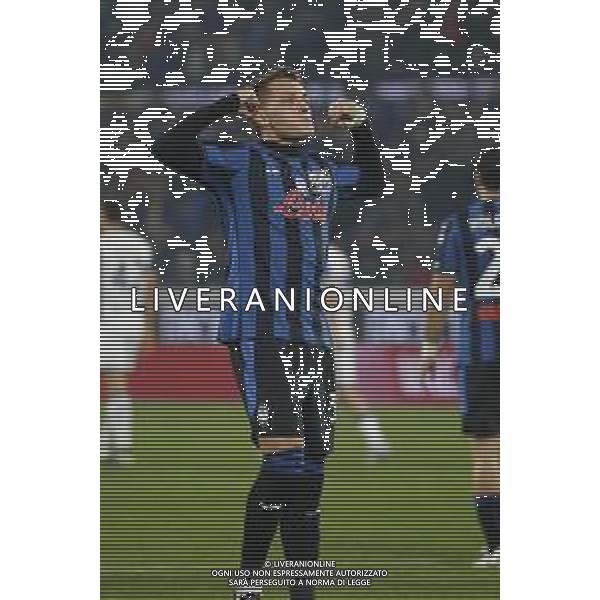 Mateo Retegui of Atalanta BC celebrates after scoring during Atalanta BC vs Hellas Verona FC, 9° Serie A Enilive 2024-25 game at Gewiss stadium in Bergamo (BG), Italy, on October 26, 2024. (Photo by Davide Casentini) /AGENZIA ALDO LIVERANI SAS