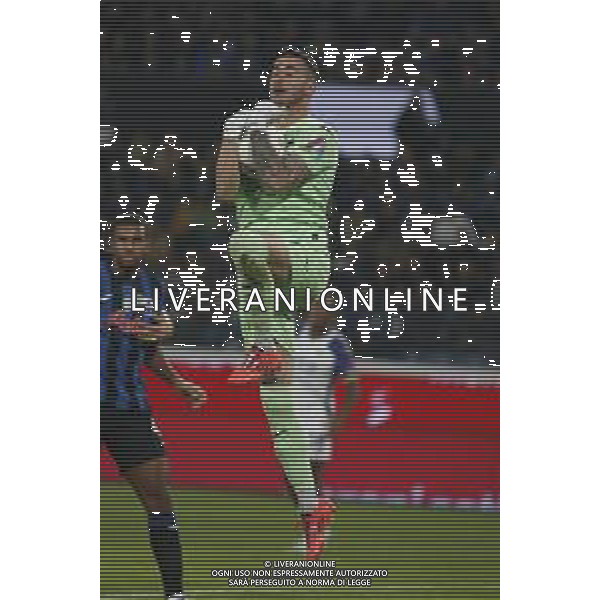 Lorenzo Montipo’ of Hellas Verona FC makes a save during Atalanta BC vs Hellas Verona FC, 9° Serie A Enilive 2024-25 game at Gewiss stadium in Bergamo (BG), Italy, on October 26, 2024. (Photo by Davide Casentini) /AGENZIA ALDO LIVERANI SAS