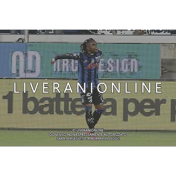Ademola Lookman of Atalanta BC celebrates after scoring first gol during Atalanta BC vs Hellas Verona FC, 9° Serie A Enilive 2024-25 game at Gewiss stadium in Bergamo (BG), Italy, on October 26, 2024. (Photo by Davide Casentini) /AGENZIA ALDO LIVERANI SAS