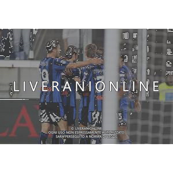 Ademola Lookman of Atalanta BC celebrates after scoring second gol during Atalanta BC vs Hellas Verona FC, 9° Serie A Enilive 2024-25 game at Gewiss stadium in Bergamo (BG), Italy, on October 26, 2024. (Photo by Davide Casentini) /AGENZIA ALDO LIVERANI SAS