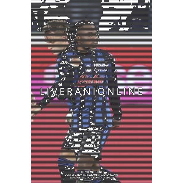 Ademola Lookman of Atalanta BC celebrates after scoring second gol during Atalanta BC vs Hellas Verona FC, 9° Serie A Enilive 2024-25 game at Gewiss stadium in Bergamo (BG), Italy, on October 26, 2024. (Photo by Davide Casentini) /AGENZIA ALDO LIVERANI SAS
