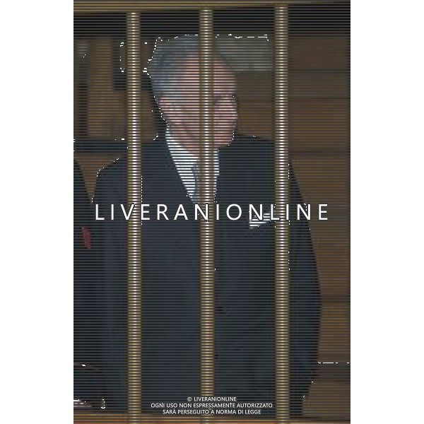 DIAP-RETROSPETTIVA MICHELE SINDONA BANCHIERE NELLA FOTO MICHELE SINDONA NEL PROCESSO PER IL CRAC DELLA BANCA PRIVATA ITALIANA NELL\'ANNO 1985 A MILANO AG ALDO LIVERANI SAS