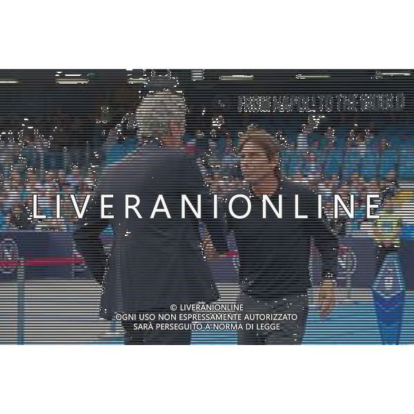 TVEM October 26, 2024 Napoli, Italy - SSC Napoli vs US Lecce - Italian soccer serie A 2024/25 - Diego Armando Maradona Stadium. In the pic: Antonio Conte e Luca Gotti ©Emmanuele Mastrodonato/AGENZIA ALDO LIVERANI SAS