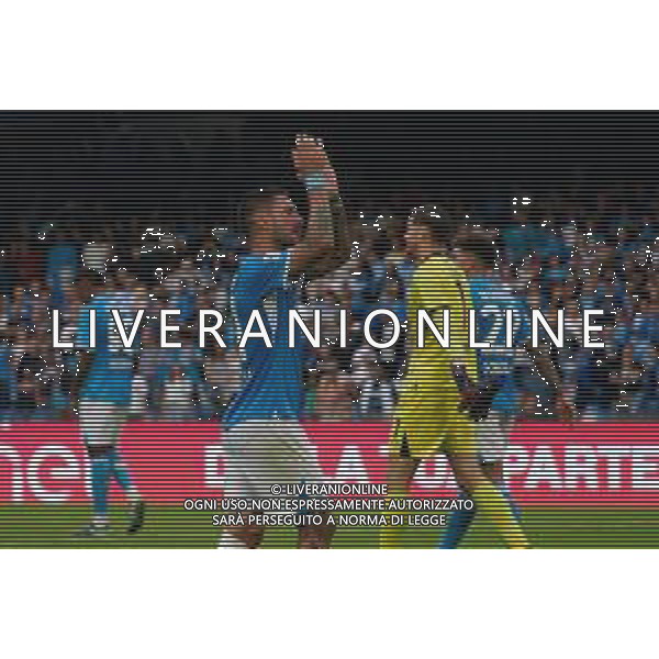 TVEM October 26, 2024 Napoli, Italy - SSC Napoli vs US Lecce - Italian soccer serie A 2024/25 - Diego Armando Maradona Stadium. In the pic: esultanza napoli a fine gara - matteo politano ©Emmanuele Mastrodonato/AGENZIA ALDO LIVERANI SAS