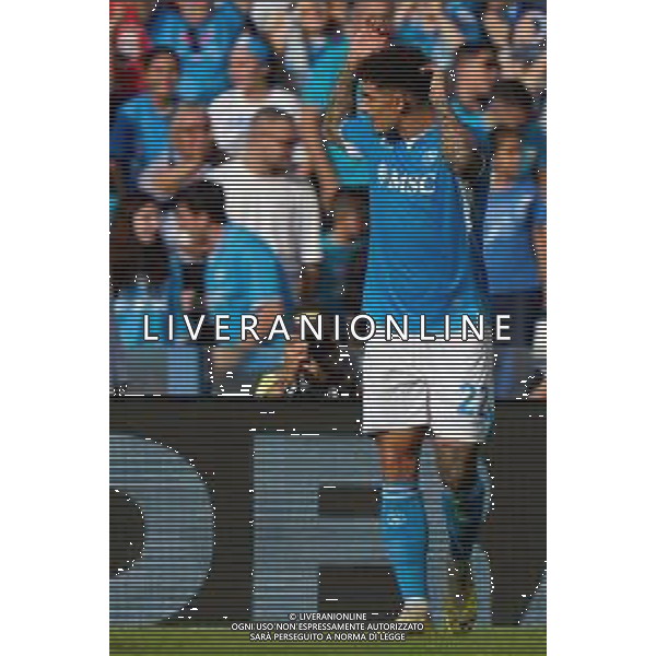 TVEM October 26, 2024 Napoli, Italy - SSC Napoli vs US Lecce - Italian soccer serie A 2024/25 - Diego Armando Maradona Stadium. In the pic: Giovanni Di Lorenzo of SSC Napoli celebrates after scoring a goal foto emmanuele mastrdonato-ag aldo liverani sas