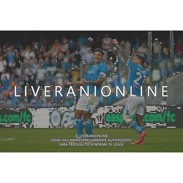 TVEM October 26, 2024 Napoli, Italy - SSC Napoli vs US Lecce - Italian soccer serie A 2024/25 - Diego Armando Maradona Stadium. In the pic: Giovanni Di Lorenzo of SSC Napoli celebrates after scoring a goal with Matteo Politano of SSC Napoli foto emmanuele mastrdonato-ag aldo liverani sas