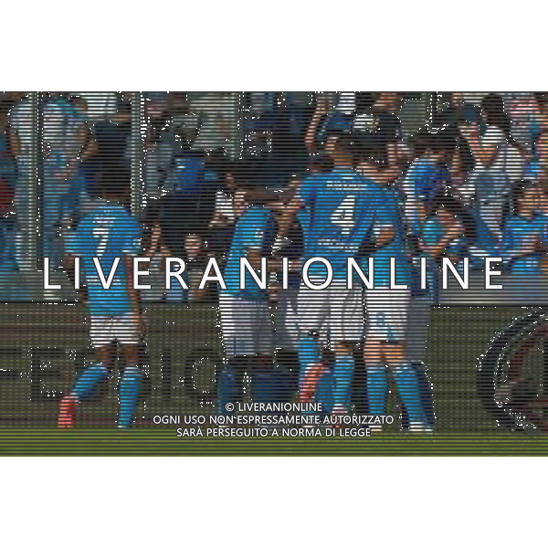 TVEM October 26, 2024 Napoli, Italy - SSC Napoli vs US Lecce - Italian soccer serie A 2024/25 - Diego Armando Maradona Stadium. In the pic: Giovanni Di Lorenzo of SSC Napoli celebrates after scoring a goal with teammates foto emmanuele mastrdonato-ag aldo liverani sas