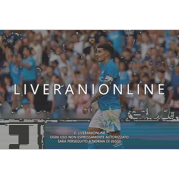 TVEM October 26, 2024 Napoli, Italy - SSC Napoli vs US Lecce - Italian soccer serie A 2024/25 - Diego Armando Maradona Stadium. In the pic: Giovanni Di Lorenzo of SSC Napoli celebrates after scoring a goal foto emmanuele mastrdonato-ag aldo liverani sas
