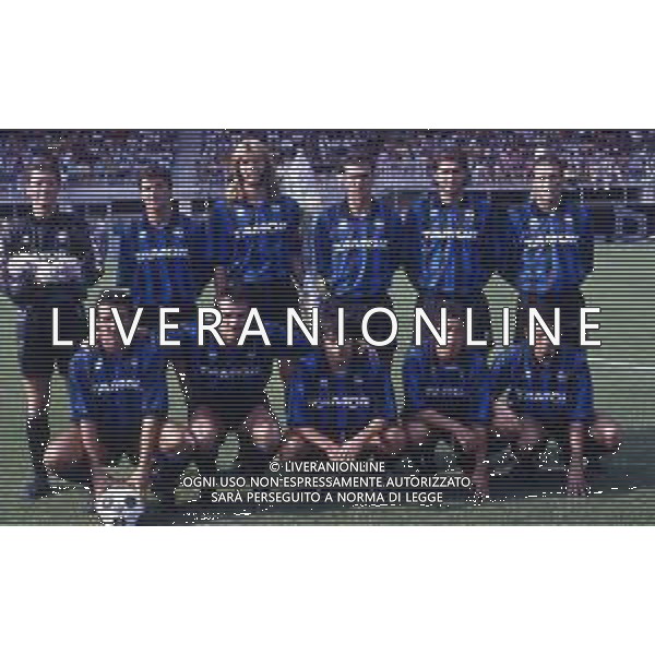DIAP-FORMAZIONE ATALANTA BERGAMASCA CALCIO NELLA FOTO LA FORMAZIONE DELL\'ATALANTA BERGAMASCA CALCIO ANNO 1991-1992 AG ALDO LIVERANI SAS