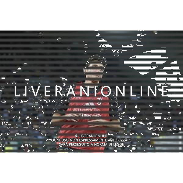 Andrea Cambiaso of Juventus FC during warm up before Udinese Calcio vs Juventus FC, 11° Serie A Enilive 2024-25 game at Bluenergy stadium in Udine (UD), Italy, on November 02, 2024. (Photo by Davide Casentini)- AGENZIA ALDO LIVERANI SAS
