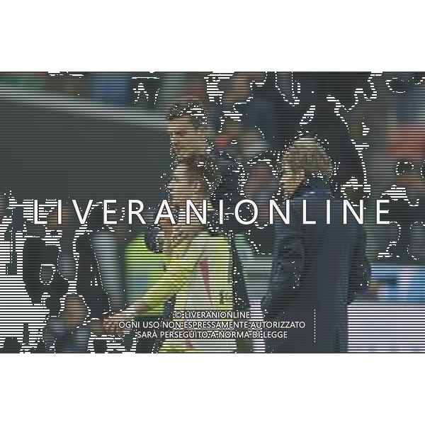 Thiago Motta Head Coach of Juventus FC speaks to Francisco Conceicao of Juventus FC at the end of Udinese Calcio vs Juventus FC, 11° Serie A Enilive 2024-25 game at Bluenergy stadium in Udine (UD), Italy, on November 02, 2024. (Photo by Davide Casentini)- AGENZIA ALDO LIVERANI SAS