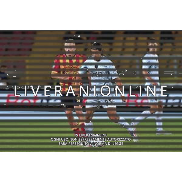 TVEM November 08, 2024 Lecce, Italy - US Lecce vs Empoli FC - Italian soccer serie A 2024/25 - Via Del Mare Stadium. In the pic: Youssef Maleh of Empoli FC in action against Nikola Krstovic of US Lecce ©Emmanuele Mastrodonato - AGENZIA ALDO LIVERANI SAS