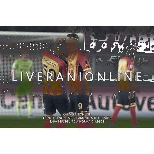 TVEM November 08, 2024 Lecce, Italy - US Lecce vs Empoli FC - Italian soccer serie A 2024/25 - Via Del Mare Stadium. In the pic: Santiago Pierotti of US Lecce celebrates after scoring a goal with Nikola Krstovic of US Lecce ©Emmanuele Mastrodonato - AGENZIA ALDO LIVERANI SAS