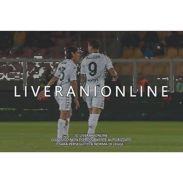 TVEM November 08, 2024 Lecce, Italy - US Lecce vs Empoli FC - Italian soccer serie A 2024/25 - Via Del Mare Stadium. In the pic: Pietro Pellegri of Empoli FC and Youssef Maleh of Empoli FC foto emmanuele mastrodonato-ag aldo liverani sas