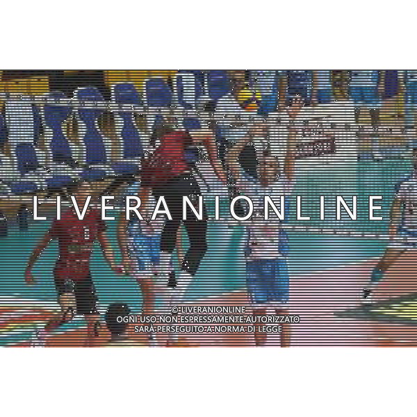 Reggio Calabria 10/11/2024 Palacalafiore Campionato Nazionale Volley Maschile serie A3. Domotek Reggio Calabria vs Gaia Energy Napoli. In foto Kevin Lamp Domotek schiaccia a rete ©Pasquale Garreffa - AGENZIA ALDO LIVERANI SAS