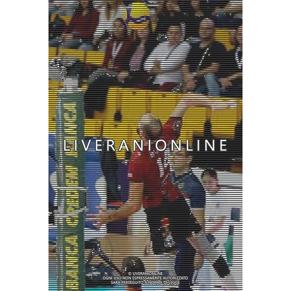 Reggio Calabria 10/11/2024 Palacalafiore Campionato Nazionale Volley Maschile serie A3. Domotek Reggio Calabria vs Gaia Energy Napoli. In foto Domenico Lagana’ schiaccia a rete Domotek ©Pasquale Garreffa - AGENZIA ALDO LIVERANI SAS