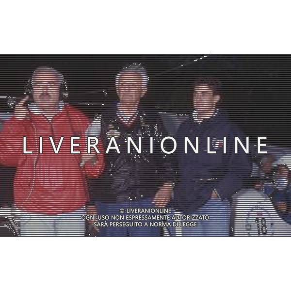 DIA- RETROSPETTIVA EZIO ZERMIANI GIORNALISTA SPORTIVO NELLA FOTO EZIO ZERMIANI CON IL PILOTA F1 JEAN ALESI AG ALDO LIVERANI SAS