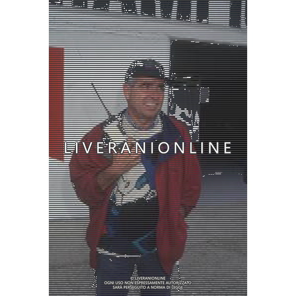 DIA- RETROSPETTIVA EZIO ZERMIANI GIORNALISTA SPORTIVO NELLA FOTO EZIO ZERMIANI AL GP DI F1 DI SAN MARINO NELL’ANNO 1993 AG ALDO LIVERANI SAS