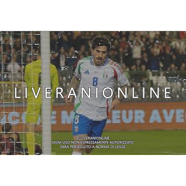 TVEM November 14, 2024 Brussels, Belgium - Belgium vs Italy - UEFA Nations League 2024/25, League A Group A2 match - King Baudouin Stadium. In the pic: Sandro Tonali of Italy celebrates after scoring a goal foto emmanuele-mastrodonato-ag aldo liiverani sas
