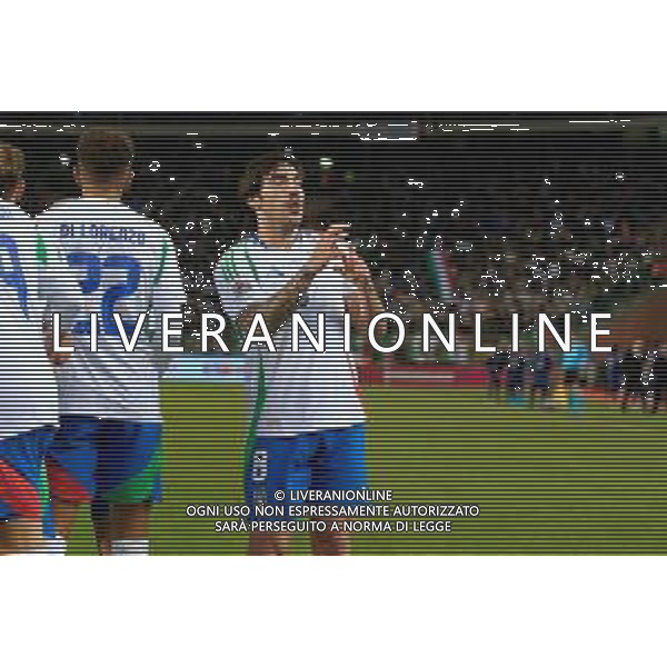 TVEM November 14, 2024 Brussels, Belgium - Belgium vs Italy - UEFA Nations League 2024/25, League A Group A2 match - King Baudouin Stadium. In the pic: Sandro Tonali of Italy celebrates after scoring a goal foto emmanuele-mastrodonato-ag aldo liiverani sas