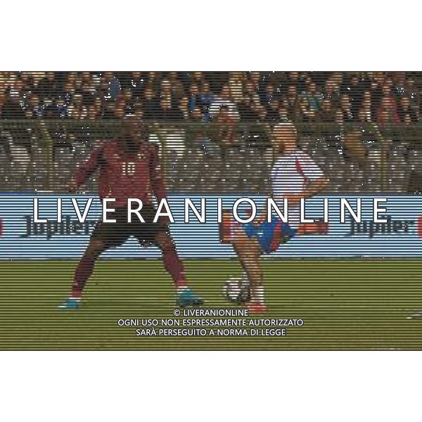 TVEM November 14, 2024 Brussels, Belgium - Belgium vs Italy - UEFA Nations League 2024/25, League A Group A2 match - King Baudouin Stadium. In the pic: Federico Dimarco of Italy in action against Romelu Lukaku of Belgium foto emmanuele mastrodonato-ag aldo liverani sas