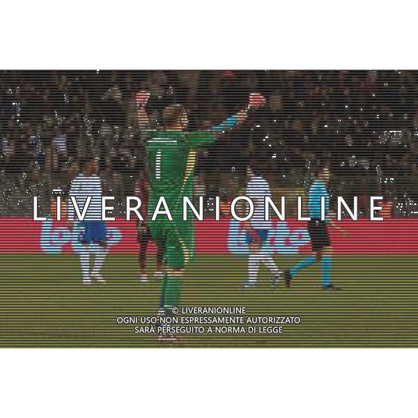 TVEM November 14, 2024 Brussels, Belgium - Belgium vs Italy - UEFA Nations League 2024/25, League A Group A2 match - King Baudouin Stadium. In the pic: Gianluigi Donnarumma of Italy celebrates the victory foto emmanuele mastrodonato-ag aldo liverani sas