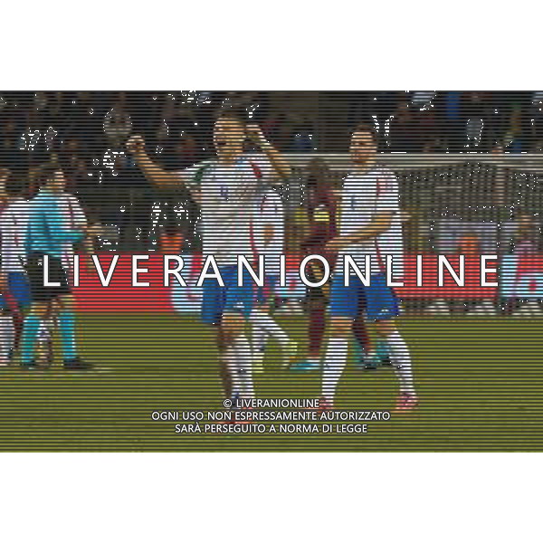 TVEM November 14, 2024 Brussels, Belgium - Belgium vs Italy - UEFA Nations League 2024/25, League A Group A2 match - King Baudouin Stadium. In the pic: Alessandro Buongiorno of Italy celebrates the victory foto emmanuele mastrodonato-ag aldo liverani sas