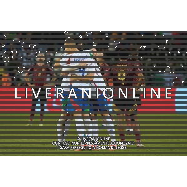 TVEM November 14, 2024 Brussels, Belgium - Belgium vs Italy - UEFA Nations League 2024/25, League A Group A2 match - King Baudouin Stadium. In the pic: players of Italy celebrates the victory foto emmanuele mastrodonato-ag aldo liverani sas