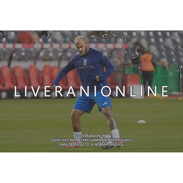TVEM November 14, 2024 Brussels, Belgium - Belgium vs Italy - UEFA Nations League 2024/25, League A Group A2 match - King Baudouin Stadium. In the pic: Federico Dimarco of Italy foto emmanuele mastrodonato-ag aldo liverani sas