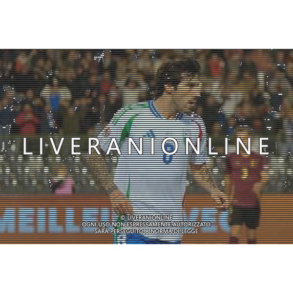 TVEM November 14, 2024 Brussels, Belgium - Belgium vs Italy - UEFA Nations League 2024/25, League A Group A2 match - King Baudouin Stadium. In the pic: Sandro Tonali of Italy FOTO EMMANUELE MASTRODONATO-AG ALDO LIVERANI SAS
