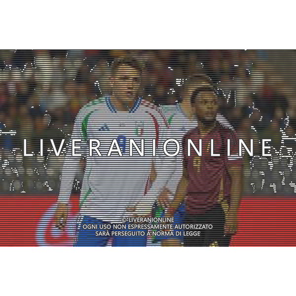 TVEM November 14, 2024 Brussels, Belgium - Belgium vs Italy - UEFA Nations League 2024/25, League A Group A2 match - King Baudouin Stadium. In the pic: Mateo Retegui of Italy FOTO EMMANUELE MASTRODONATO-AG ALDO LIVERANI SAS