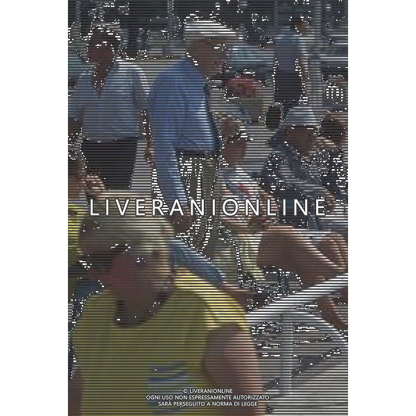 DIAP-RETROSPETTIVA SANDRO PERTINI POLITICO E EX PRESIDENTE DELLA REPUBBLICA ITALIANA NELLA FOTO SANDRO PERTINI IN VACANZA A NIZZA NELL\'ANNO 1985 AG ALD LIVERANI SAS