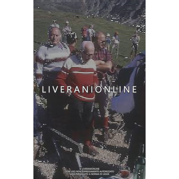 DIAP-RETROSPETTIVA SANDRO PERTINI POLITICO E PRESIDENTE DELLA REPUBBLICA ITALIANA NELLA FOTO SANDRO PERTINI PRESIDENTE DELLA REPUBBLICA ITALIA IN FERIE IN VAL GARDENA NELL\'ANNO 1982 AG ALDO LIVERANI SAS