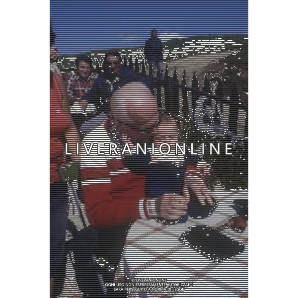 DIAP-RETROSPETTIVA SANDRO PERTINI POLITICO E PRESIDENTE DELLA REPUBBLICA ITALIANA NELLA FOTO SANDRO PERTINI PRESIDENTE DELLA REPUBBLICA ITALIA IN FERIE IN VAL GARDENA NELL\'ANNO 1982 AG ALDO LIVERANI SAS