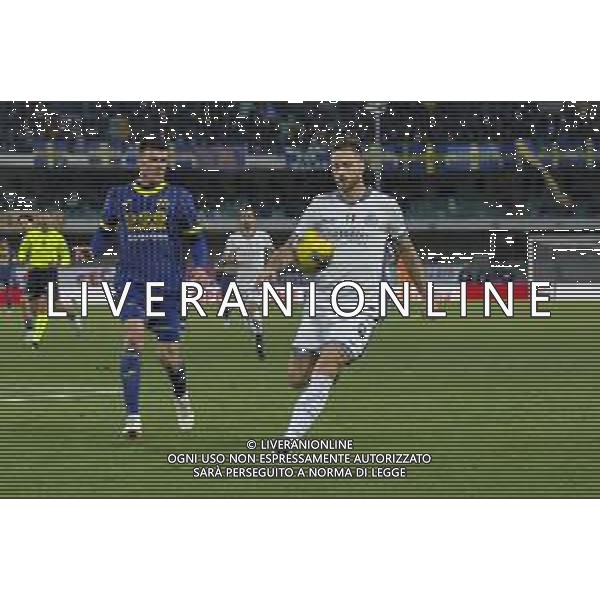 Marko Arnautović of Inter FC play the ball during Hellas Verona FC vs Inter FC, 13° Serie A Enilive 2024-25 game at Marcantonio Bentegodi stadium in Verona (VR), Italy, on November 23, 2024. (Photo by Davide Casentini)- AGENZIA ALDO LIVERANI SAS
