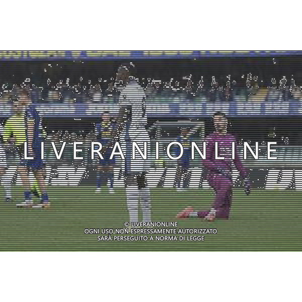 Marcus Thuram of Inter FC celebrates after scoring during Hellas Verona FC vs Inter FC, 13° Serie A Enilive 2024-25 game at Marcantonio Bentegodi stadium in Verona (VR), Italy, on November 23, 2024. (Photo by Davide Casentini)- AGENZIA ALDO LIVERANI SAS
