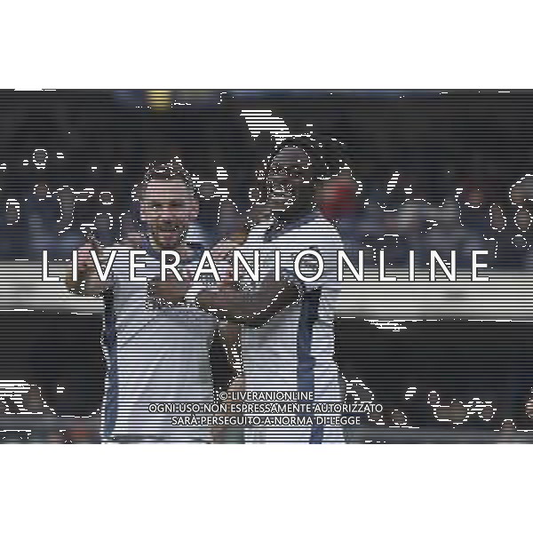 Stefan de Vrij of Inter FC celebrates after scoring during Hellas Verona FC vs Inter FC, 13° Serie A Enilive 2024-25 game at Marcantonio Bentegodi stadium in Verona (VR), Italy, on November 23, 2024. (Photo by Davide Casentini)- AGENZIA ALDO LIVERANI SAS