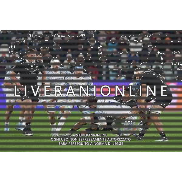 Torino 23.11.2024 Allianz Stadium @Manuela Viganti /Ag. Aldo Liverani sas Vittoria Assicurazioni Autumn Nations Series Test Match Italia vs Nuova Zelanda Nella foto: placcaggio di sititi wallace su dino lamb ©Viganti - AGENZIA ALDO LIVERANI SAS