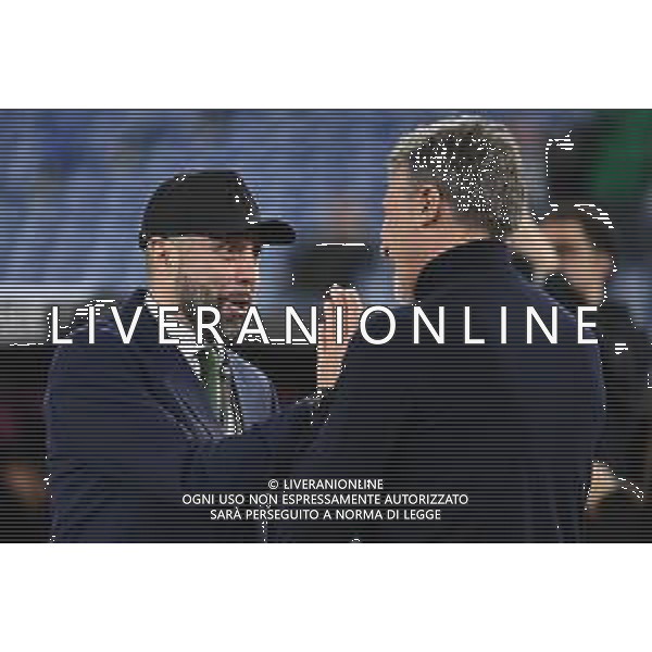 Igor Jovicevic of P.F.C. Ludogorets and Marco Baroni coach of S.S. Lazio during the UEFA Europa League 2024/25 League Phase MD5 match between S.S. Lazio and P.F.C. Ludogorets at Olympic Stadium on November 28, 2024 in Rome, Italy.-Agenzia ALDO LIVERANI SAS