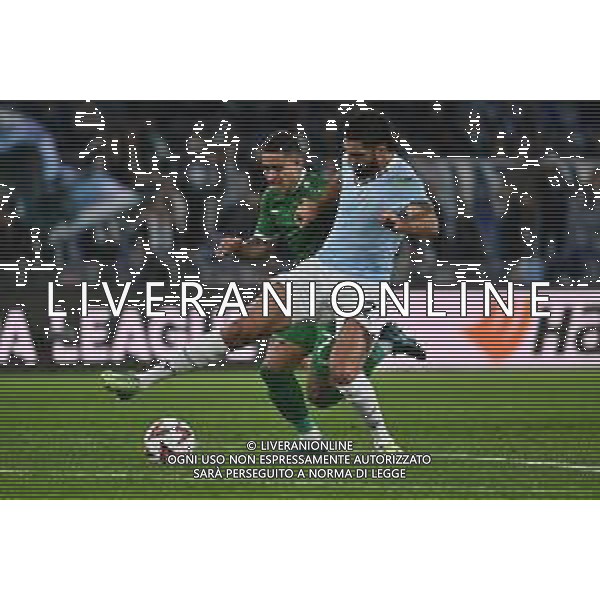 Samuel Gigot of S.S. Lazio and Erick Marcus of P.F.C. Ludogorets in action during the UEFA Europa League 2024/25 League Phase MD5 match between S.S. Lazio and P.F.C. Ludogorets at Olympic Stadium on November 28, 2024 in Rome, Italy.-Agenzia ALDO LIVERANI SAS