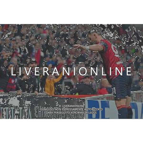 29-11-2024. Cagliari calcio-Hellas Verona, 14° giornata Serie A calcio Italia 2024/2025, stadio Unipol Domus Cagliari. Foto Salvatore Moi/Agenzia Aldo Liverani s.as. Nella foto: Gol ed esultanza del Cagliari contro Hellas Verona in casa allo stadio Unipol Domus. Segna:Roberto Piccoli Cagliari ©MOI SALVATORE - AGENZIA ALDO LIVERANI SAS