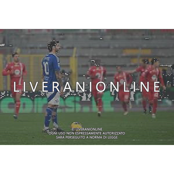 TVRG Como vs Monza nella foto delusione Patrick Cutrone (Como) ed esultanza Monza dopo il gol dell\'1 a 1 Como 30-11-2024 Stadio Giuseppe Sinigaglia Campionato Serie A Enilive - 14a giornata foto Roberto Garavaglia/Agenzia Aldo Liverani sas